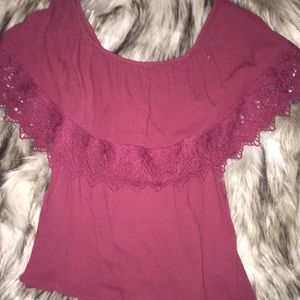 Wet Seal Burgundy Off The Shoulder